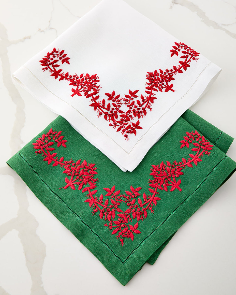 Royal Garden Embroidered Napkins, Set of 4